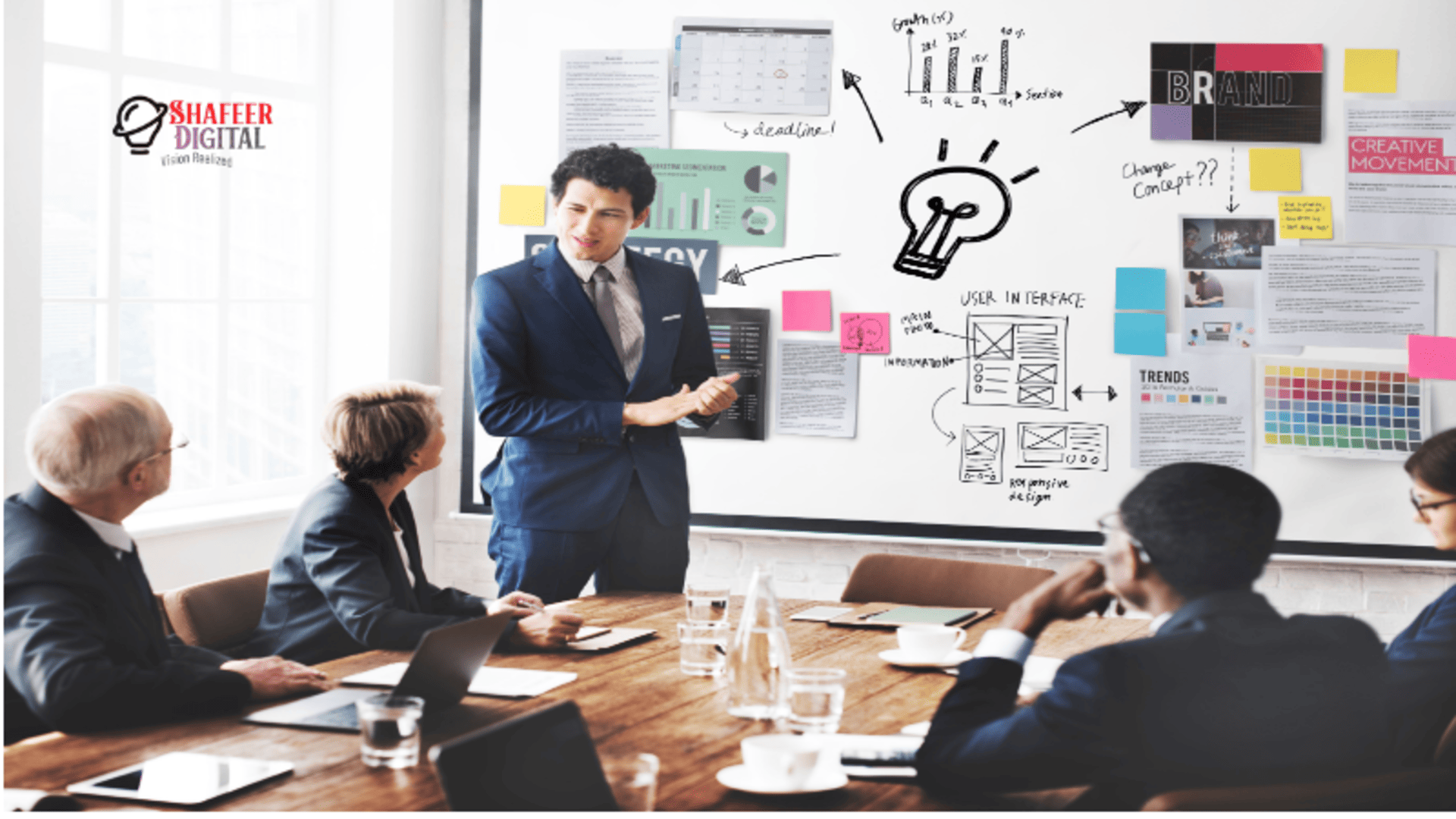 Business growth chart showing successful business development results.